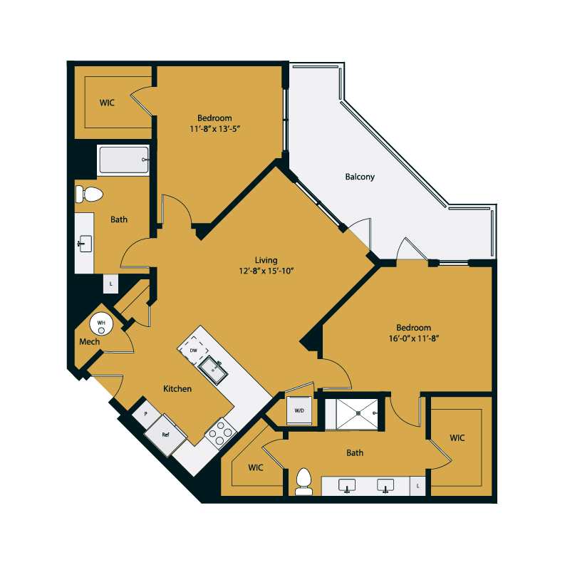 Floor plan layout diagram for B2-1